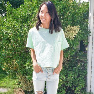 NWOT Light Green Pocket Tee